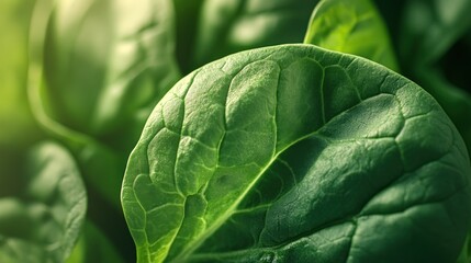 Close-up of a Spinach Leaf