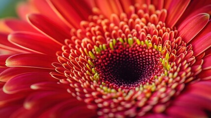 Close Up of a Red Flower's Center