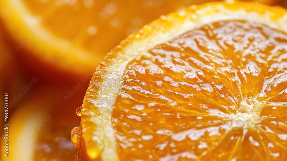 Sticker Close-Up of a Juicy Orange Slice