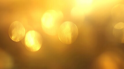 Fototapeta premium Glistening golden bokeh lights create a warm, ethereal atmosphere in this dreamy image.