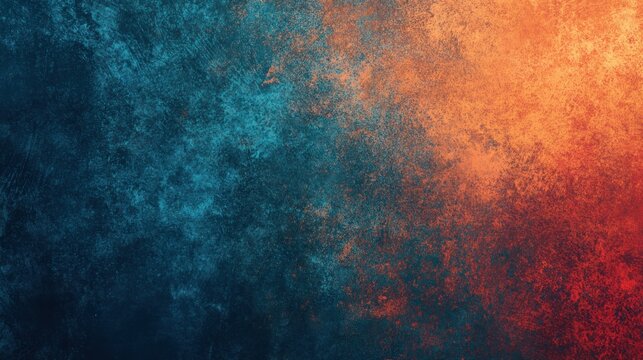 Abstract textured background blending hues of blue and orange, creating a vibrant artistic atmosphere.