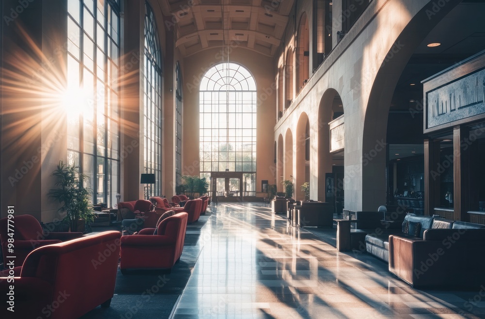 Sticker Sunlit Lobby Interior