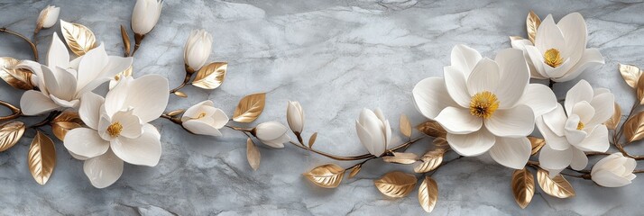 Fototapeta premium Discover a breathtaking collection of pure white flowers, each showcasing their delicate petals and serene beauty, making them the ideal choice for any botanicalthemed project you may have in mind