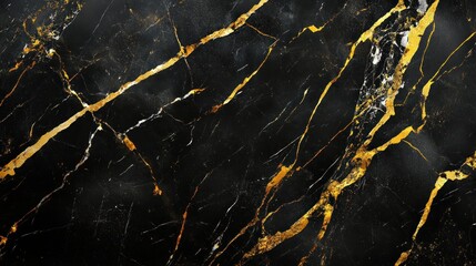Elegant black marble with striking golden veins, perfect for sophisticated design aesthetics.