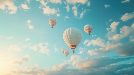 Obraz premium Hot air balloons floating in the sky