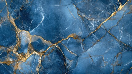 A striking blue marble texture with elegant gold veins, exuding luxury and sophistication.