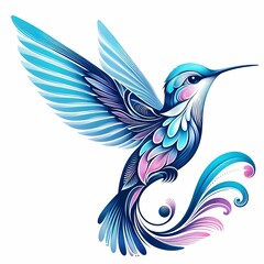 Obraz premium hummingbird vector image on white background