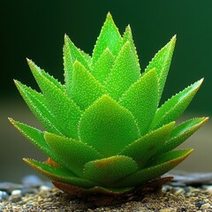 Fototapeta premium Lush green succulent thriving in sunlight with a captivating textured surface