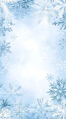 Winter Wonderland Snowflakes Watercolor Background