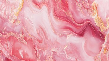 Beautiful abstract pink marble texture with swirls and golden accents, creating an elegant and luxurious background.