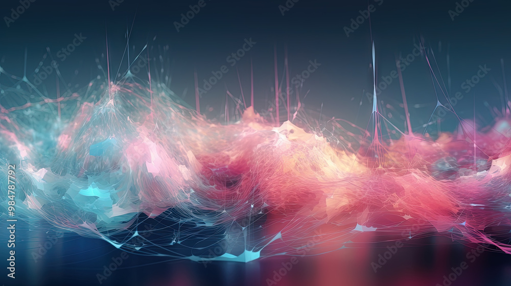 Poster a colorful explosion of paint with a pastel color palette. dynamic and energetic abstract background