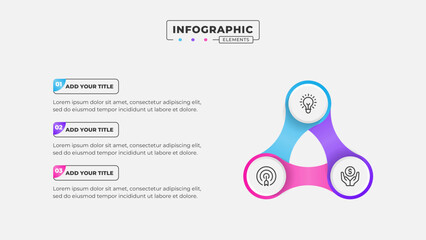 Vector 3 steps business process infographic design template