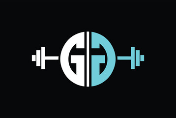 Fototapeta premium G, GG GYM AND FITNESS LOGO IN CIRCLE