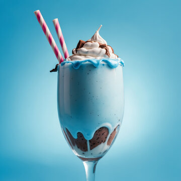 Blue bubblegum and chocolate milkshake 