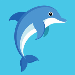 Obraz premium Bottlenose dolphin vector art illustration. 