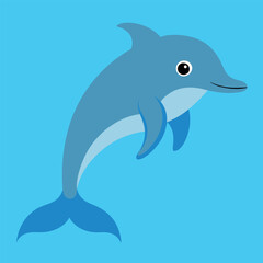 Bottlenose dolphin vector art illustration.

