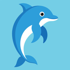 Bottlenose dolphin vector art illustration.
