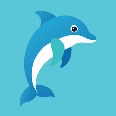 Bottlenose dolphin vector art illustration.
