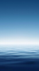 Obraz premium A soft blue gradient background with a white space at the top for text, creating an elegant and minimalistic design suitable as a banner