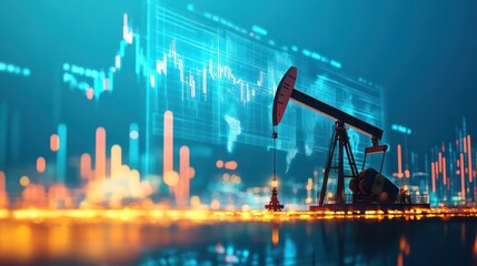 Oil and gas pricing fluctuations shown in market charts and global supply dynamics