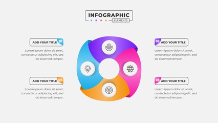 Vector 4 steps business process infographic design template