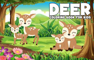 deer coloring book cover design