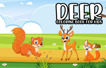 deer coloring book cover design