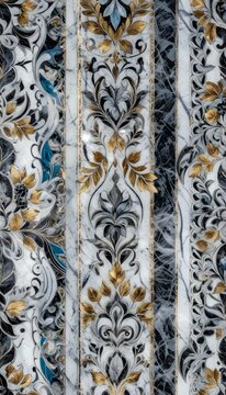 A marble surface with a floral pattern