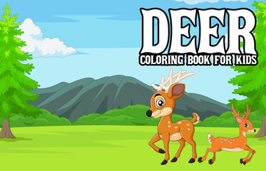 deer coloring book cover design