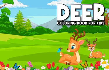 deer coloring book cover design