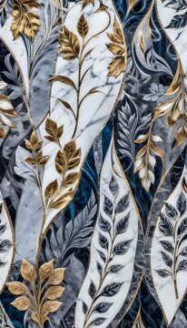 A marble surface with a floral pattern