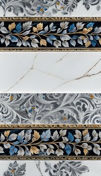 A marble surface with a floral pattern