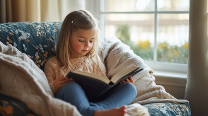 Obraz premium Reading habits, highlighting regular book reading routines and favorite reading spots