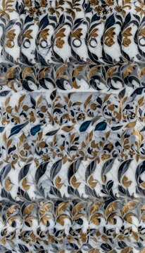 A marble surface with a floral pattern