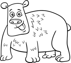 cartoon brown bear wild animal character coloring page