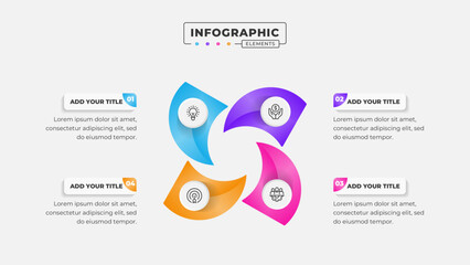 Vector 4 steps business process infographic design template