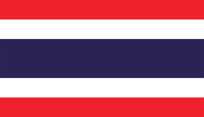 Flag of Thailand, Thai Flag, flat vector