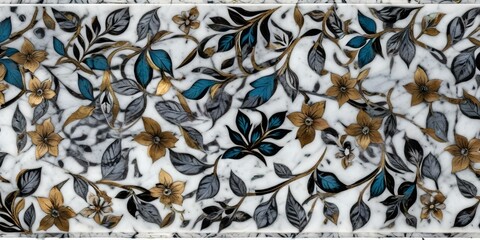 A marble surface with a floral pattern