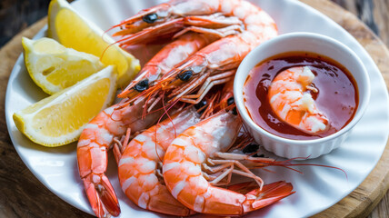 A Plate Of Steamed Shrimp