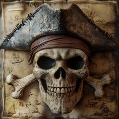 Fototapeta premium 3d icon of a skull pirate