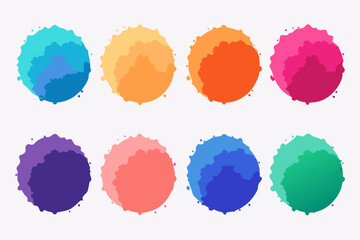 Watercolor Round Splashes Vector Set