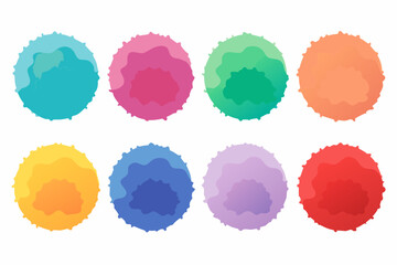 Watercolor Round Splashes Vector Set