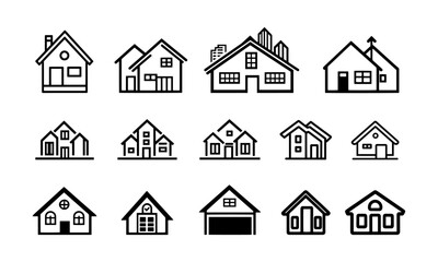 Fototapeta premium set of real estate web editable icons, house icon 