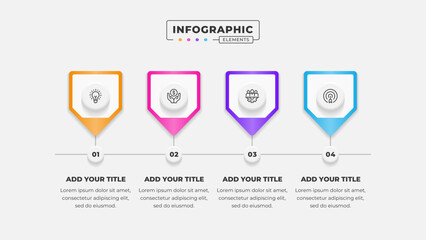 Vector 4 steps business process infographic design template