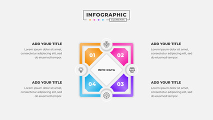 Vector 4 steps business process infographic design template