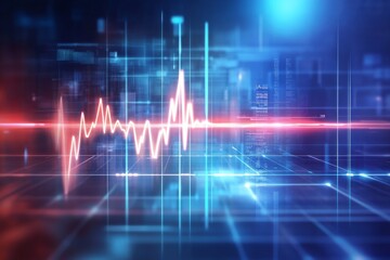 Futuristic Digital Heartbeat and Data Analysis