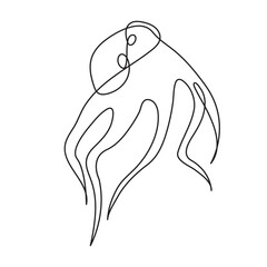 Octopus continuous one line drawing vector illustration