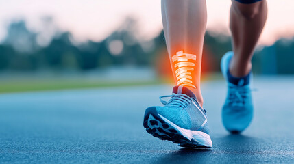 Athlete suffering from an ankle sprain while running, showcasing injurys impact on performance and mobility. image captures moment of strain and importance of proper care
