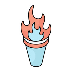 Perfect design icon of vintage torch 