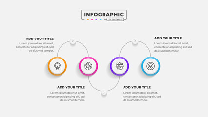 Vector 4 steps business process infographic design template